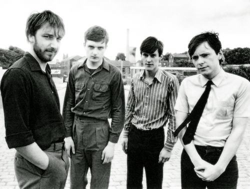 Left to right: Peter Hook, Ian Curtis, Stephen Morris and Bernard Sumner