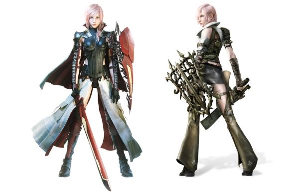 Dois exemplos de roupas que Lightning usará no jogo