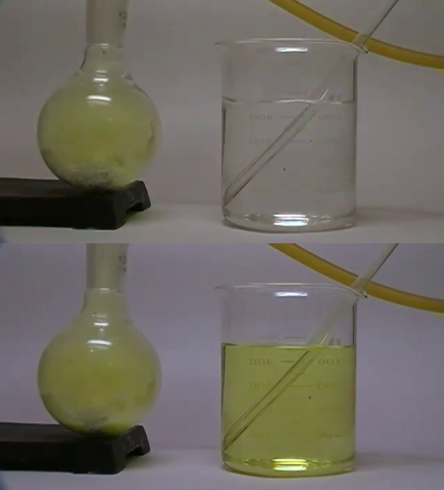 Preparo da solução deve ser feita usando uma capela de laboratório pois o gás cloro é tóxico.