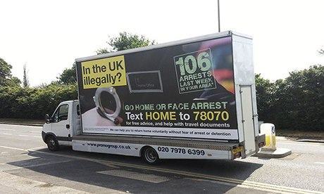 The text message programme follows a pilot of van advertising telling illegal immigrants to go home