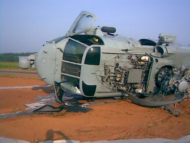 A Seahawk helicopter flown by the "Red Wolves" of Helicopter Sea Combat Squadron (HSC) 84 crashed during night training exercises in July 2009.  The two pilots and four crewmembers received minor injuries. The Navy ruled the crash a Class "A" mishap with damages to the aircraft exceeding $1million.  (U.S. Navy photo/Released)
