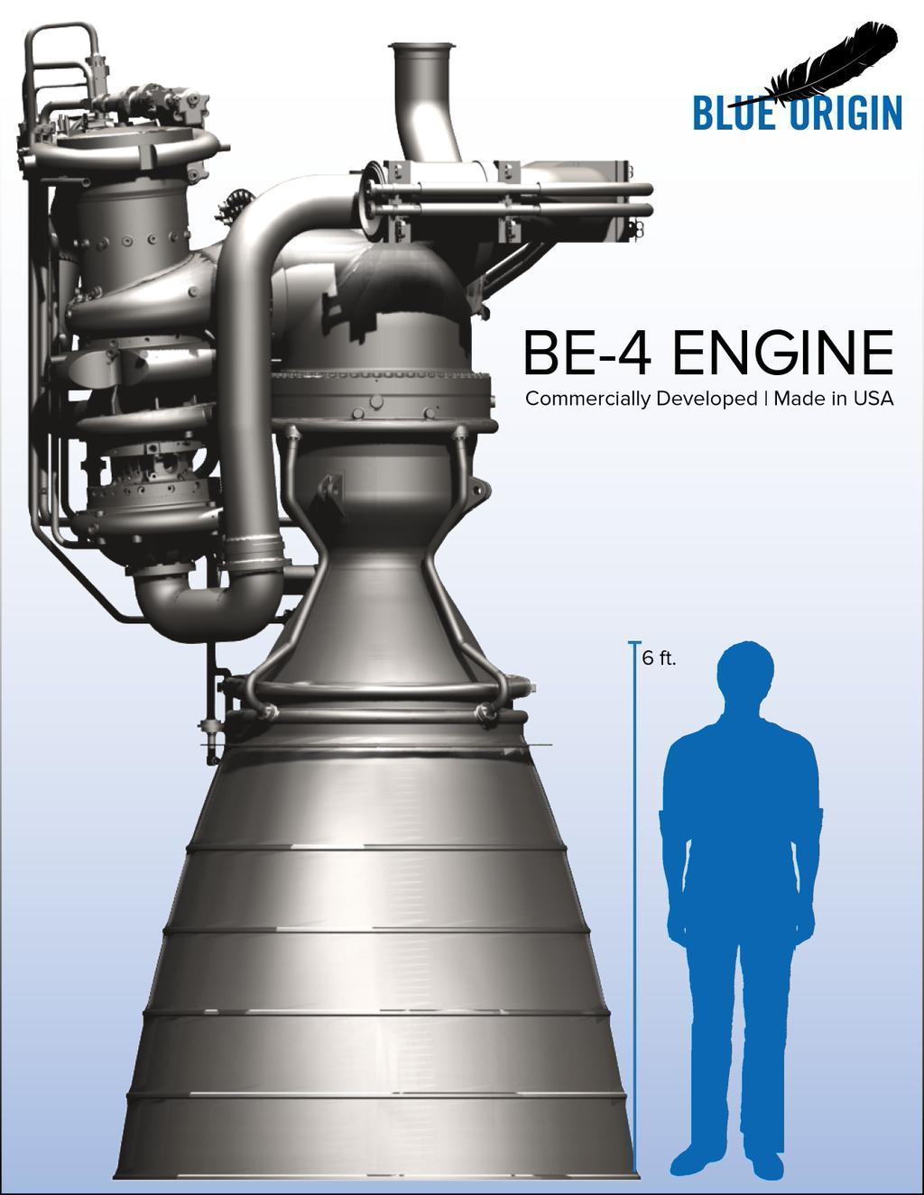 Blue Origin BE-4 engine and man comparison