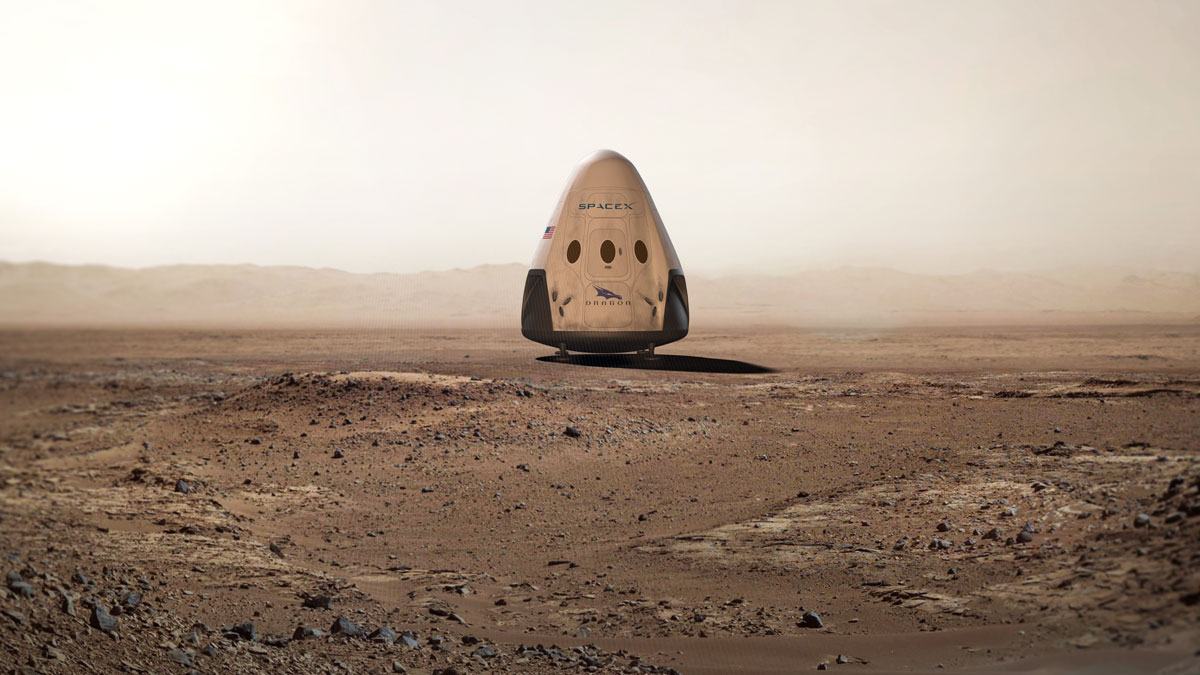 Red-Dragon-spacecraft-on-the-surface-of-Mars-image-credit-SpaceX-posted-on-SpaceFlight-Insider