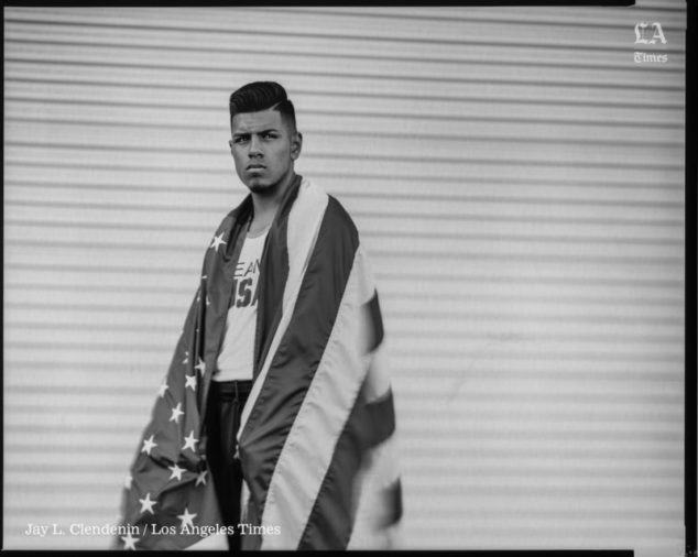 SANTA MARIA, CA --JUNE 16, 2016 -- Carlos Balderas, will compete as a lightweight/132 lbs boxer in the 2016 Rio Olympics and is photographed outside his family gym in Santa Maria, CA, June 16, 2016. (Jay L. Clendenin / Los Angeles Times)