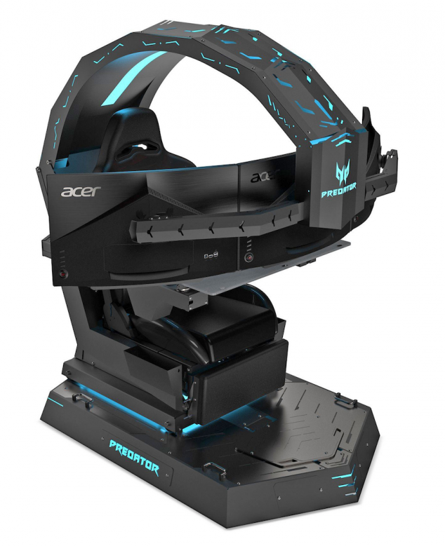 Acer Predator Thronos: cadeira motorizada para gamers com 3 monitores de 27"