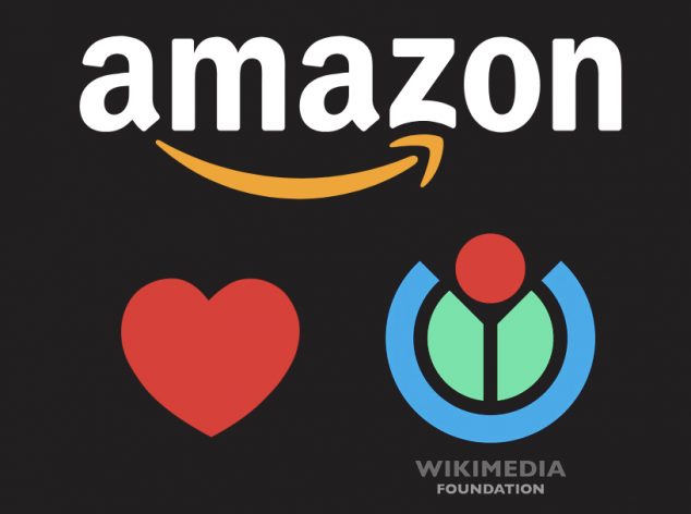 Amazon doa US$ 1 milhão para a Wikimedia Foundation para ajudar a manter a Wikipédia. 