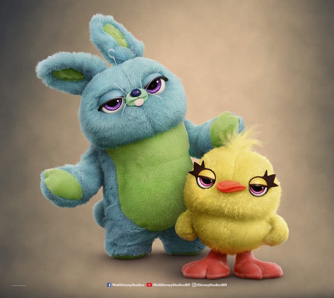 Coelhinho e Patinho, novos personagens de Toy Story 4 serão dublados por Antonio Tabet e Marco Luque
