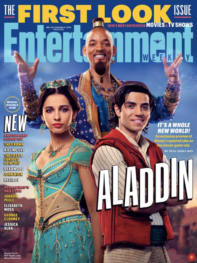Capa da Entertainment Weekly mostra Will Smith pela primeira vez como o Gênio na versão live action de Aladdin