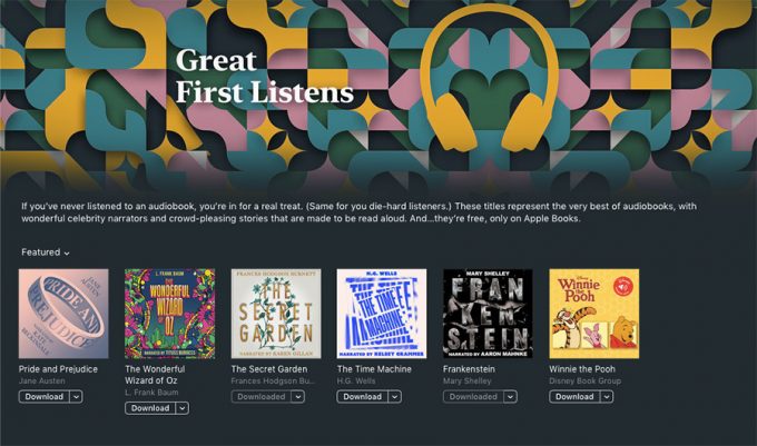 Apple lançou 6 audiobooks gratuitos narrados por personalidades