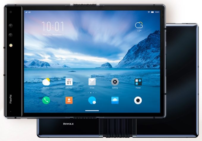 Mesmo sendo um aparelho do ano passado, o smartphone/tablet Royole Flexpai roubou a cena na CES 2019 com sua tela dobrável