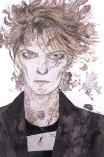 Ilustração de Yoshitaka Amano para o conto de Neil Gaiman sobre David Bowie