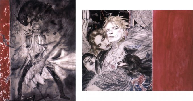 Ilustrações de Yoshitaka Amano para o conto de Neil Gaiman sobre David Bowie