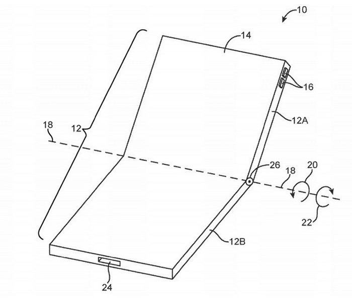 Patente da Apple com celular dobrável / telas dobráveis