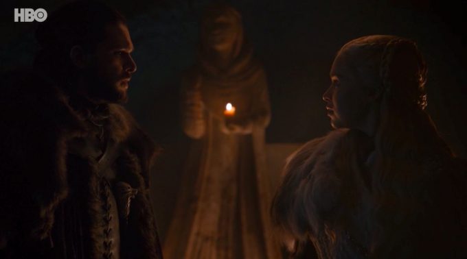 Jon e Dany em cena do oitavo episódio de Game of Thrones