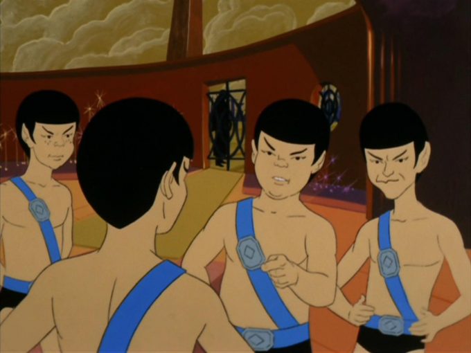 Spock sofrendo bullying em cena de Star Trek: A Série Animada (Episódio Yesteryear)