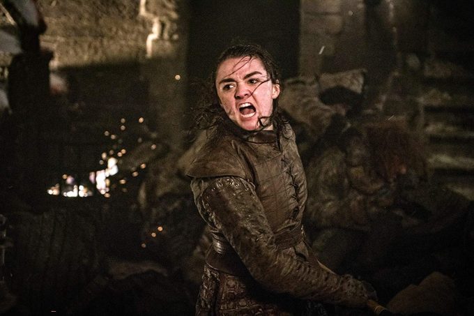Arya Stark em imagem de divulgação do episódio 3 da 8a temporada de Game of Thrones, The Long Night