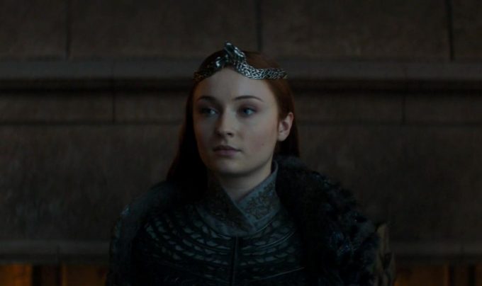 Sansa Rainha em cena do episódio final de Game of Thrones