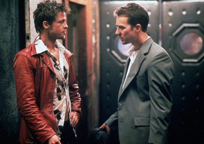 Brad Pitt e Edward Norton em Clube da Luta