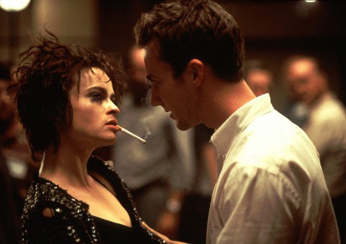 Helena Bonham Carter e Edward Norton em Clube da Luta