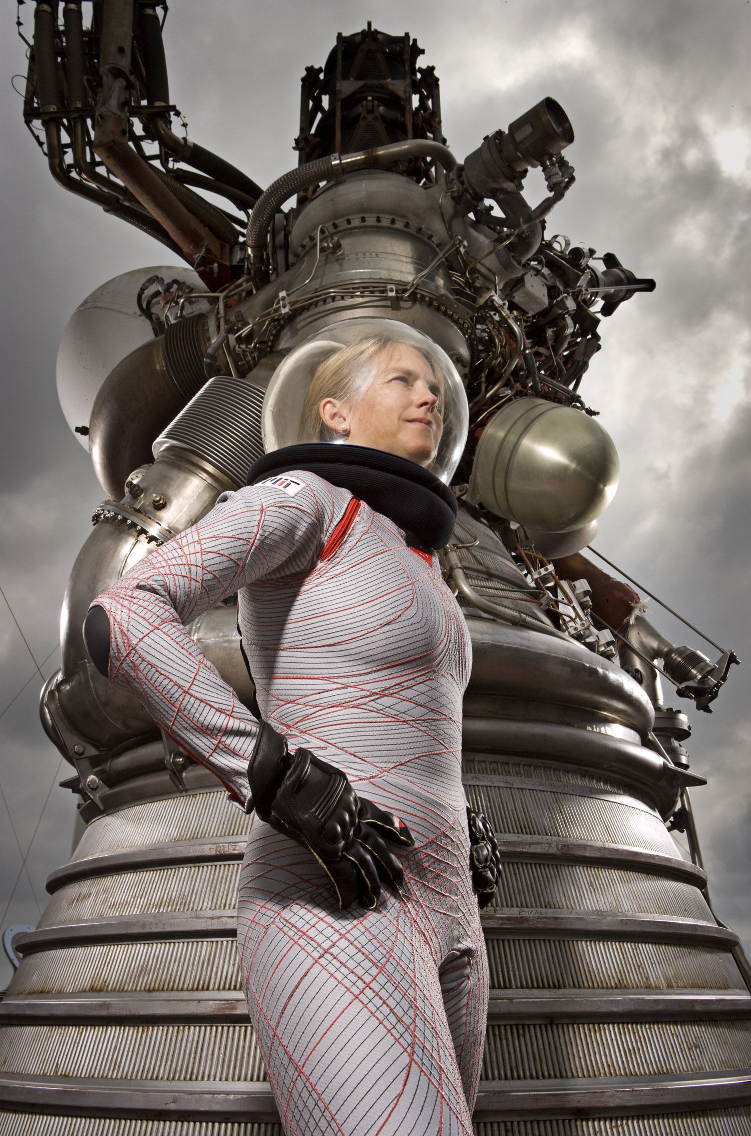 A roupa de astronauta da Professora Dava Newman, vestida pela própria.