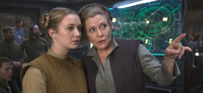 Carrie Fisher e sua filha Billie Lourd em cena de Star Wars: A Ascensão Skywalker