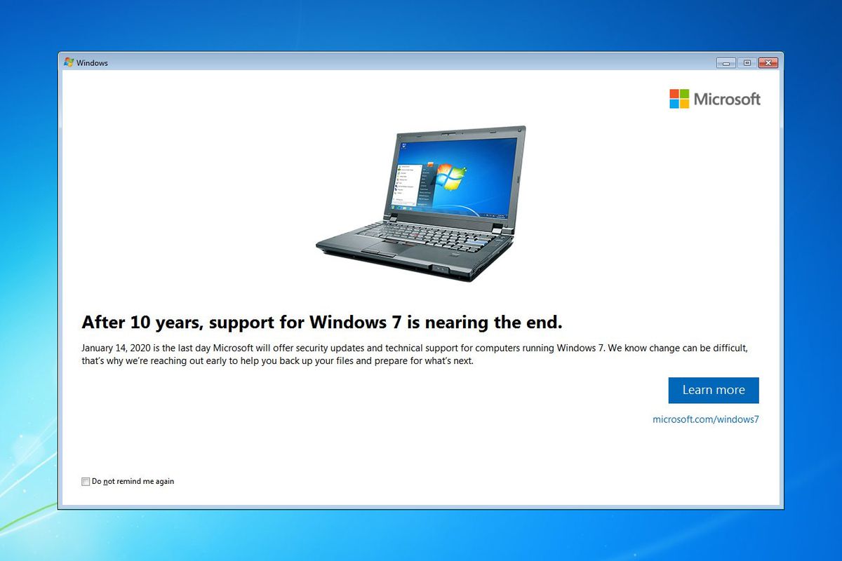 Atualize e saia do Windows 7