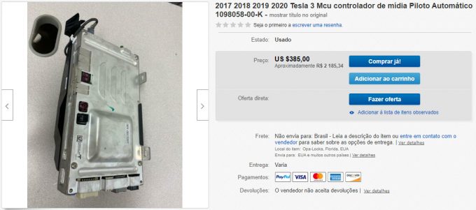 eBay / MCU do Tesla à venda