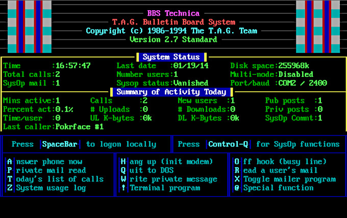 Um exemplo de como a BBS era (Crédito: Reprodução/acervo internet)