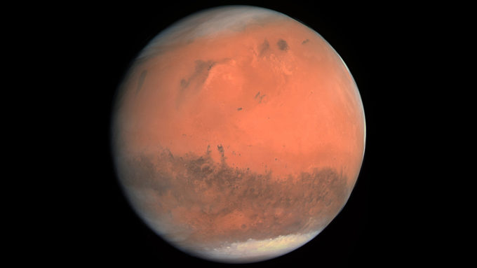 Primeira foto em cores reais de Marte, tirada pela câmera OSIRIS da sonda espacial Rosetta, em fevereiro de 2007 (Crédito: Divulgação/ESA)
