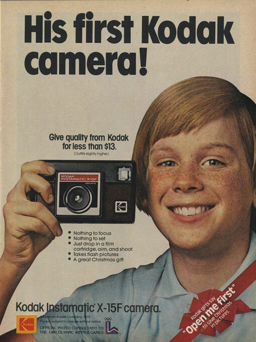 A Kodak apostou nas crianças, com a Instamatic como a primeira câmera (Crédito: Reprodução/acervo internet)