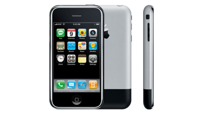 iPhone de 1ª geração, chamado popularmente de iPhone 2G (Crédito: Divulgação/Apple)