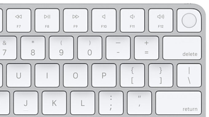 Detalhe de teclado Apple Magic Keyboard com Touch ID (Crédito: Divulgação/Apple)