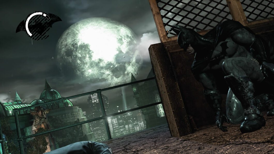 Arkham Asylum e sua gigantesca lua