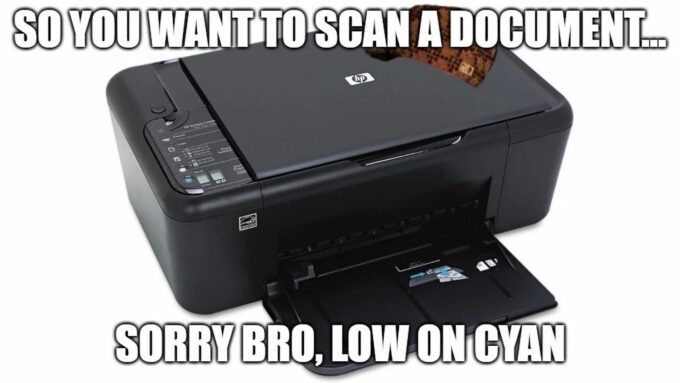 O meme da impressora babaca nunca vai morrer (Crédito: Reprodução/acervo internet)