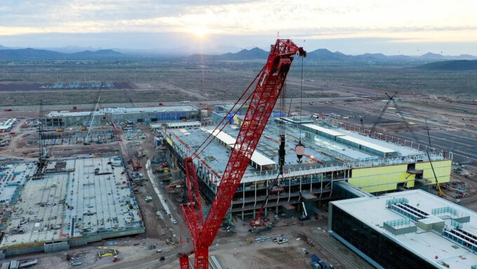 Fábrica da TSMC em construção no Arizona; 2 nm só em 2030, e vai sair mais caro (Crédito: divulgação/TSMC)