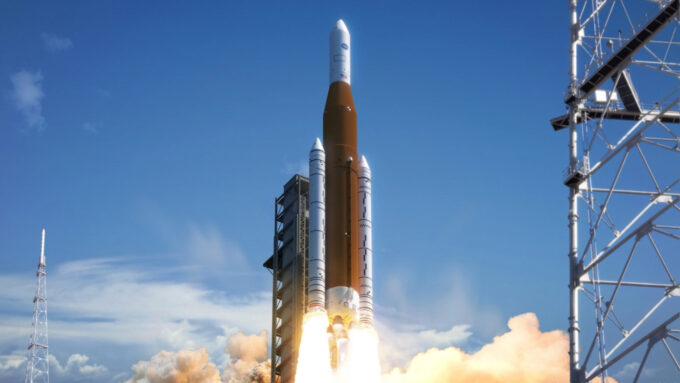 Proposta da Boeing para missão Mars Sample Return usa um único lançamento do SLS, para levar o lander e o MAV (Crédito: Nathan Koga/NASASpaceFlight.com)