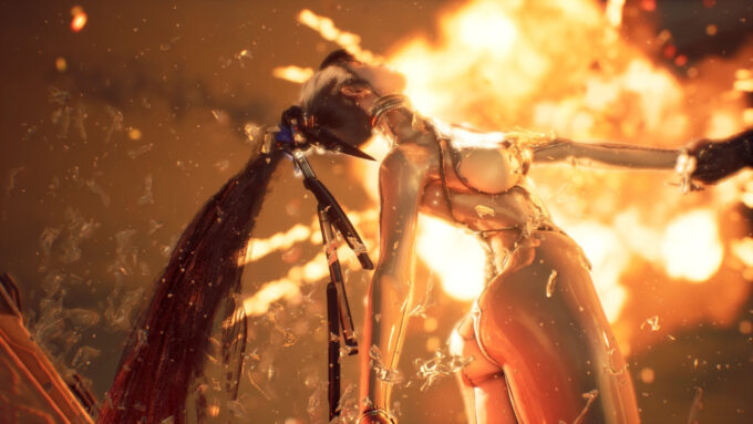 Uma das primeiras cenas do game; não, a EVE não está pelada (Crédito: Reprodução/Shift Up/Sony Interactive Entertainment)