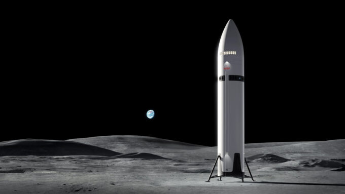 Missão Artemis III está agendada para 2027, mas documentos internos da SpaceX sugerem atraso de um ano no cronograma (Crédito: Divulgação/SpaceX)