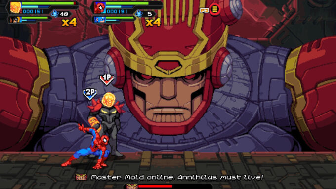 Não é um game da Marvel se não tiver um chefe gigante (Crédito: Reprodução/Tribute Games/Dotemu/Marvel Games/Disney)