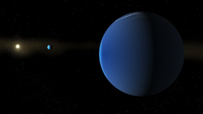 Representação artística do sistema TOI 791 e os dois novos planetas "super fofos" (Crédito: Daniel Rutter/NASA)