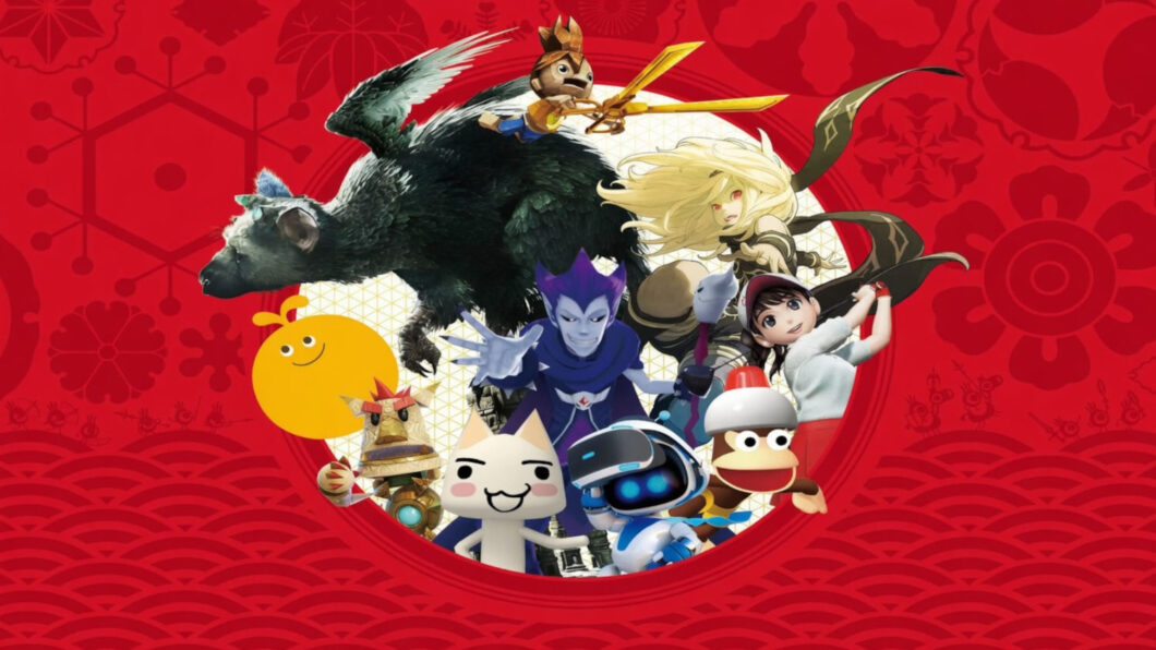 Personagens de títulos da SIE Japan Studio, em cartão comemorativo das festas de fim de ano compartilhado em dezembro de 2019 (Crédito: SIE Japan Studio/Sony/X)