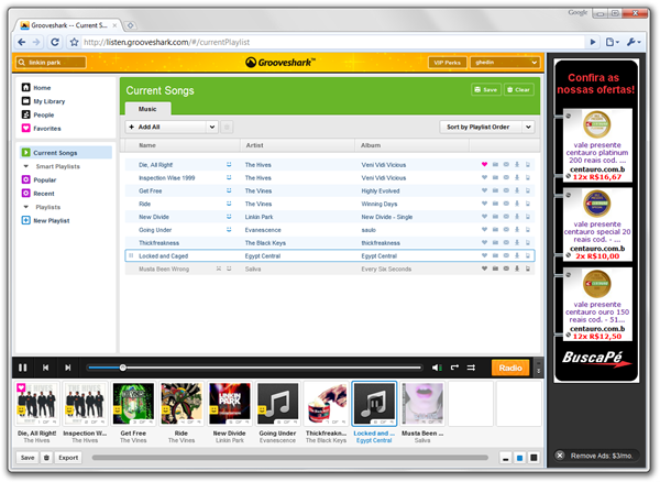 Grooveshark -- Current Songs - Google Chrome