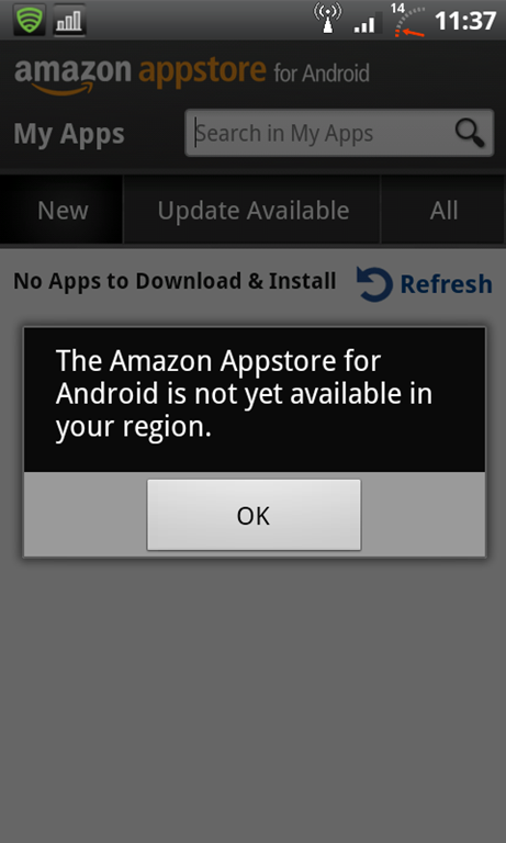 Amazon App Store? Só nos EUA.