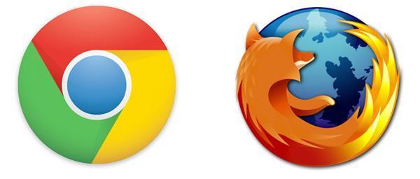 Logos do Chrome e Firefox