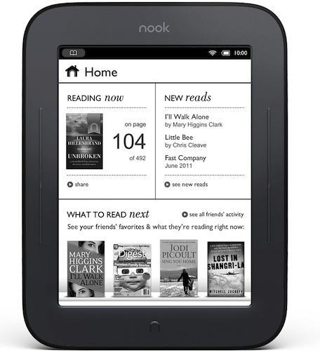 Novo NOOK Simple Touch Reader.
