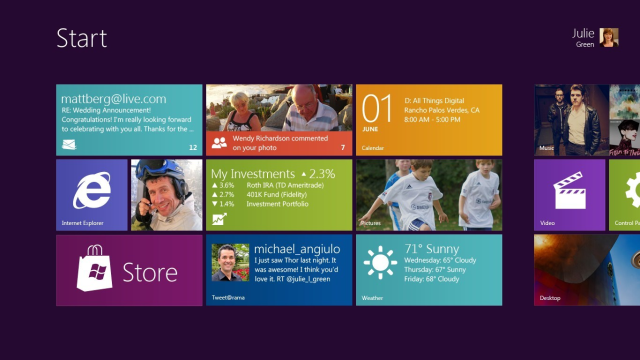Start screen do Windows 8.